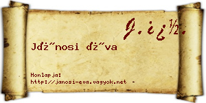 Jánosi Éva névjegykártya