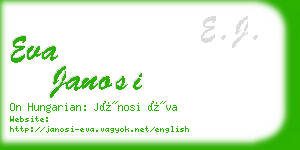 eva janosi business card